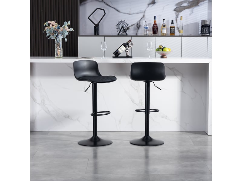  Tabouret de bar 101 x 43 x 45 cm – pivotant et réglable 87 x 43 x 45 cm – ensemble deux pièces – métal avec repose-pieds – noir  - Conforama B