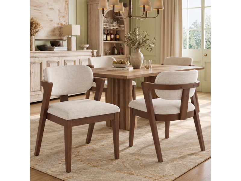 Lot de 2 chaises de salle à manger avec accoudoirs evryae - Conforama B