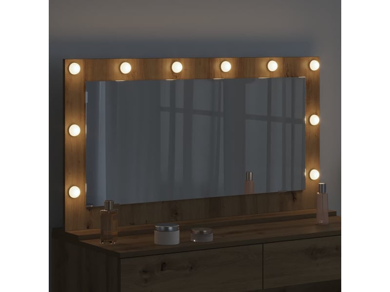 Miroir de vanité, miroir de coiffeuse chêne artisanal 100 x 55 x 18 cm rectangulaire cf62750  - Conforama C