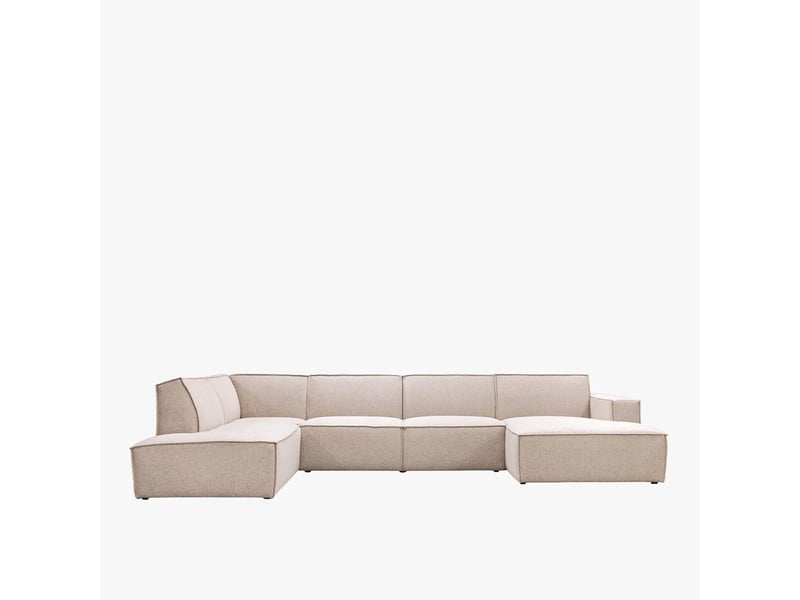  Canapé panoramique en tissu beige - angle droit  - Conforama A