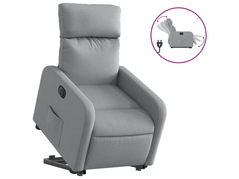  Fauteuil inclinable électrique, fauteuil relax salon gris clair tissu shl34633  - Conforama A