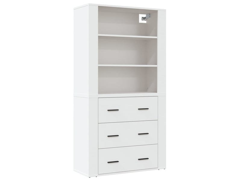  Buffet haut - bahut - meuble de rangement blanc bois d'ingénierie  - Conforama A