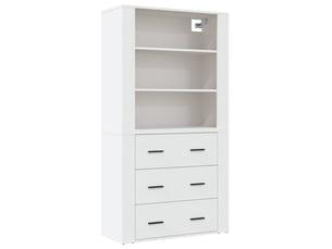 Buffet haut - bahut - meuble de rangement blanc bois d'ingénierie