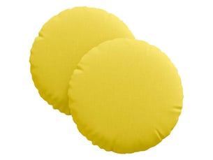 Lot de 2 coussins de siège, coussins décoratifs tissu jaune clair ø30 x 13 cm cf59838