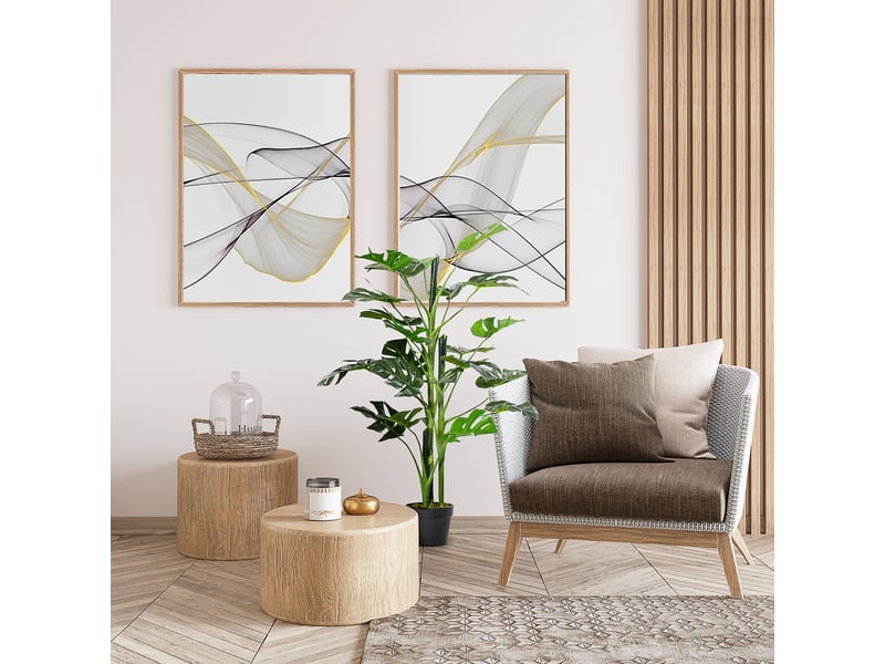  Plante artificielle modèle monstera avec 21 feuilles en pot ciment, intérieur ou extérieur, dim. Ø16 x 100h cm  - Conforama D