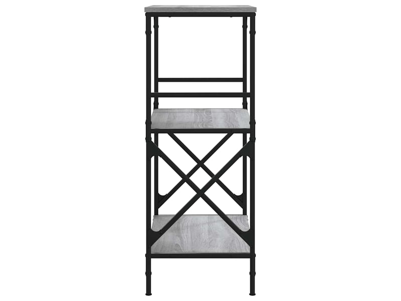  Bibliothèque à 3 niveaux, armoire à livres sonoma gris 59x35x90,5 cm  - Conforama E