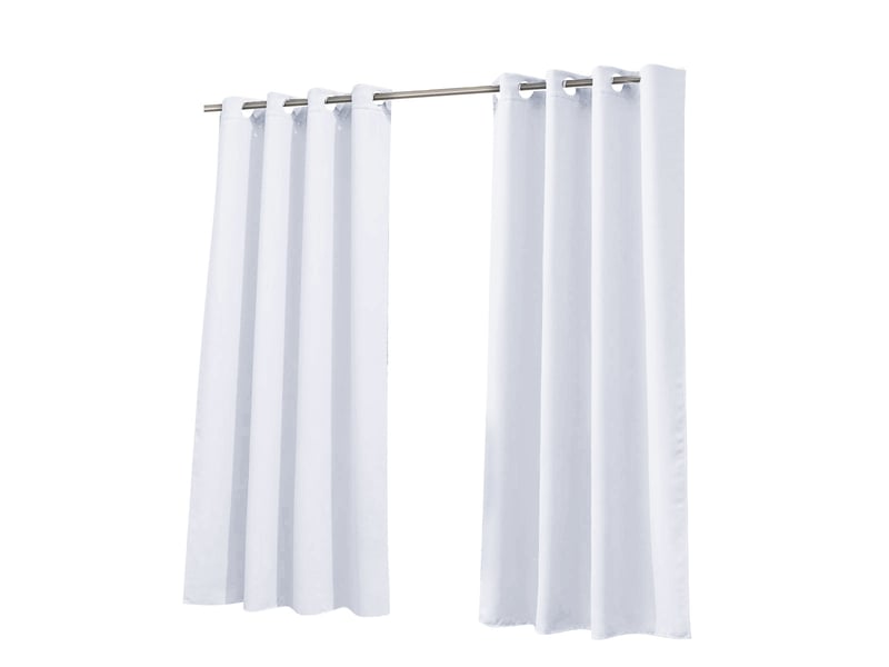  Rideaux d'extérieur - rideaux de terrasse imperméables à œillets, rideaux isolants thermiques, décoration de jardin, l 132 x h 213 cm, blanc, 1 paire  - Conforama E