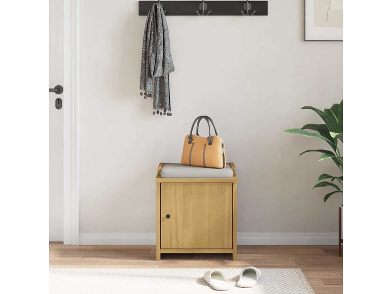  Banc de couloir, banc de rangement sandnes 45x40x50 cm bois de pin massif shl2739  - Conforama C