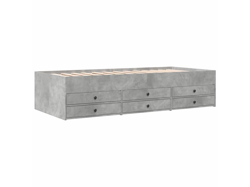  Lit simple- lit adulte -  cadre de lit avec rangement avec tiroir gris béton 80 x 200 cm  - Conforama B