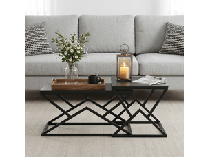 Table basse rectangulaire coloris noir <strong>MAISENTIEL</strong> <strong></strong> - 50 cmx60 cm