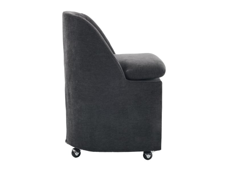  Chaise capitonnée grise sans accoudoirs, roulettes universelles - chaise à manger et vanity amovible, lot 2  - Conforama D