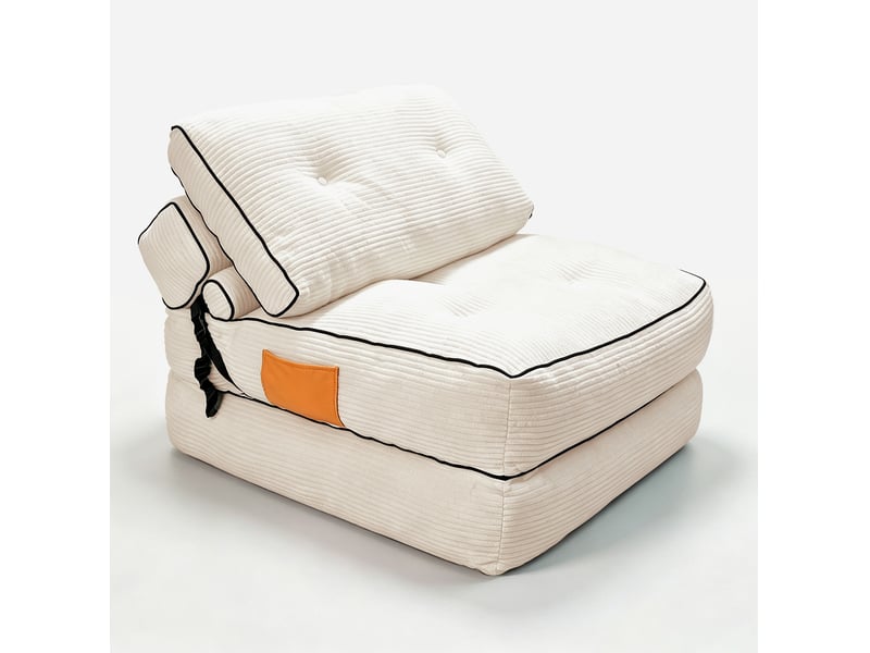  Fauteuil convertible 95x90x95 cm pliable blanc  - Conforama A