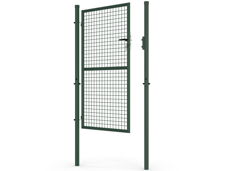 Portillon de jardin 105 x 175 cm en acier avec serrure et poignée vert  - Conforama C