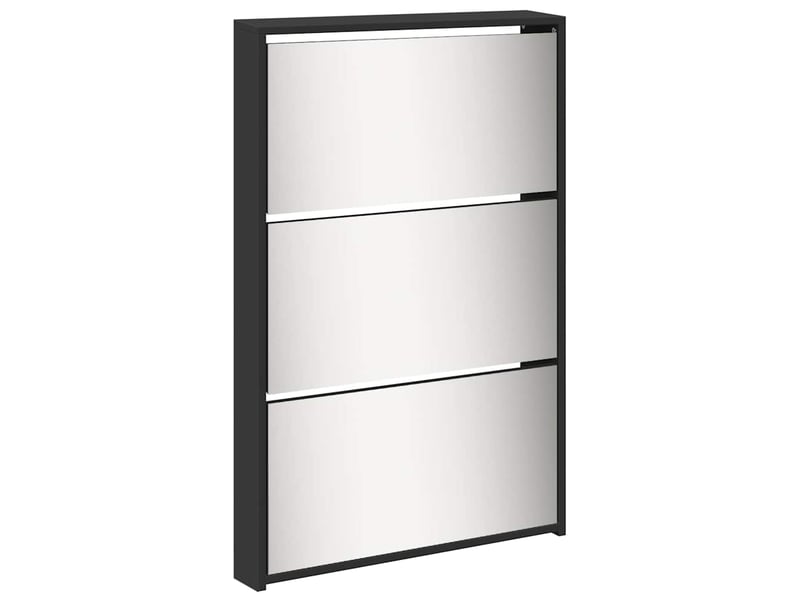  Meuble à chaussure | armoire à chaussures avec miroir 5 niveaux noir 63x17x169,5 cm  - Conforama D