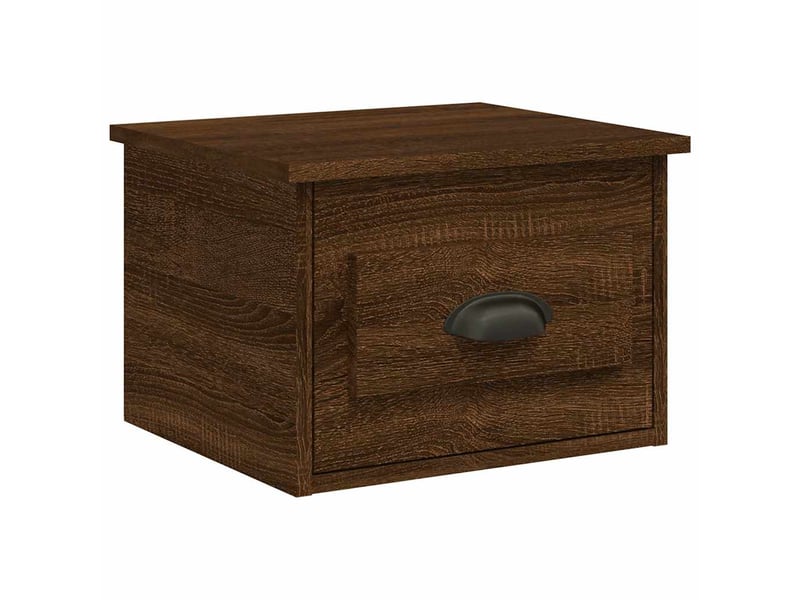  Lot de 2 tables de chevet - cabinet de chevet - table de nuit murales chêne marron 41,5x36x28 cm  - Conforama D