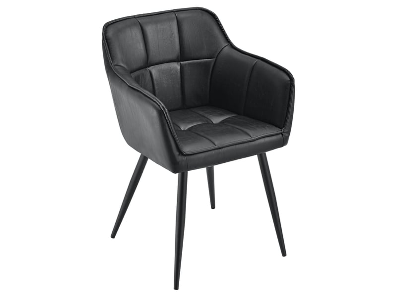  Chaise de salle à manger Birmingham similicuir noir [en.casa]  - Conforama A