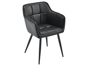 Chaise de salle à manger Birmingham similicuir noir [en.casa]