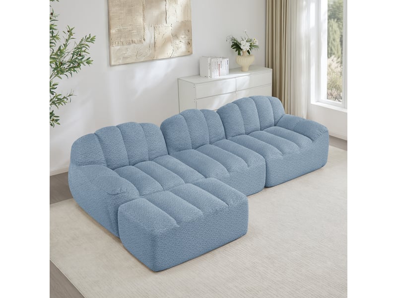 Canapé modulable 3 places d'angle en l - assise profonde 288 cm avec ottomane, sans montage - Conforama B