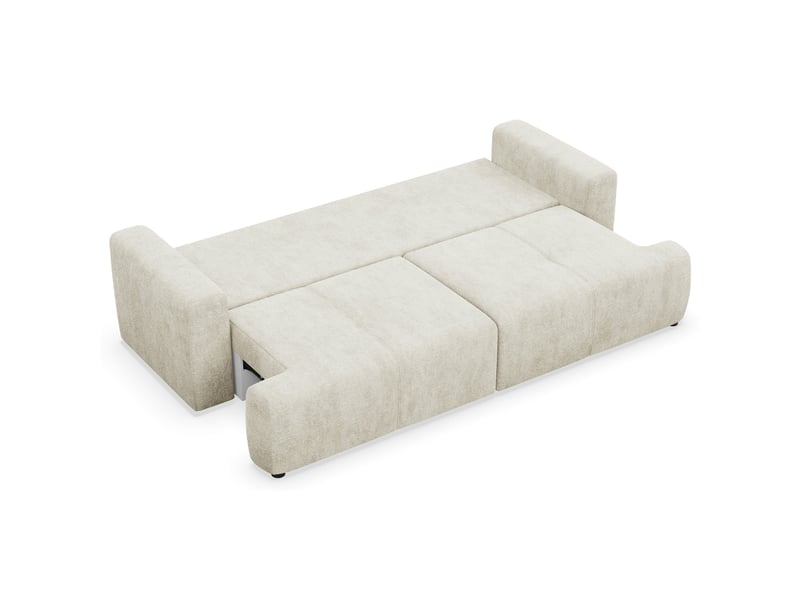  Selsey cobbly - canapé convertible - 244 cm - chenille onyx crème Cobbly - Conforama D