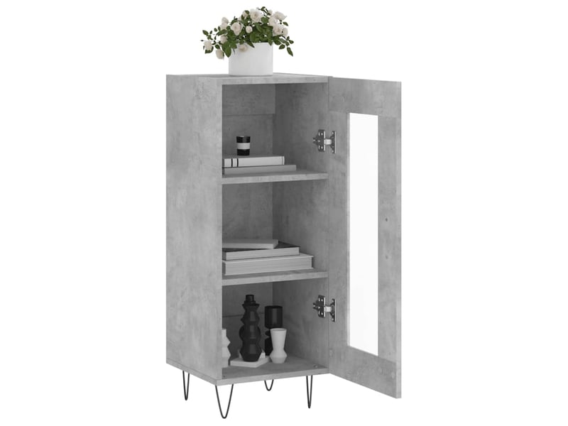  Buffet - bahut - meuble de rangement gris béton 34,5x34x90 cm bois d'ingénierie  - Conforama D