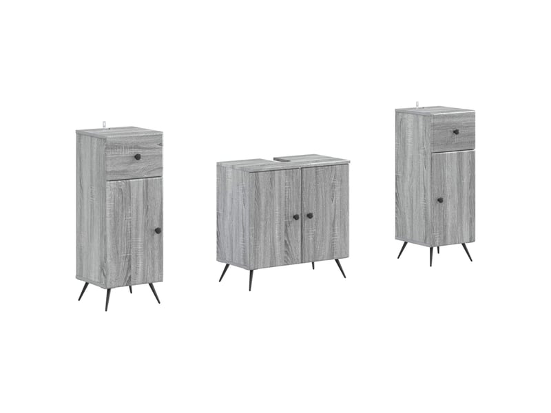 Ensemble de meuble de salle de bain 3 pièces breda sonoma gris cf63364 - Conforama A