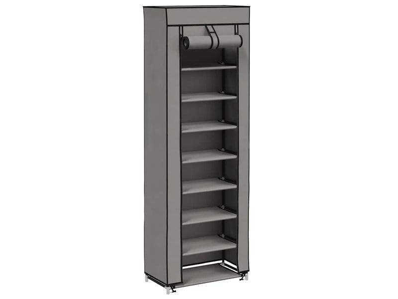  Meuble à chaussure | armoire à chaussures avec housse gris 57x29x162 cm tissu  - Conforama C
