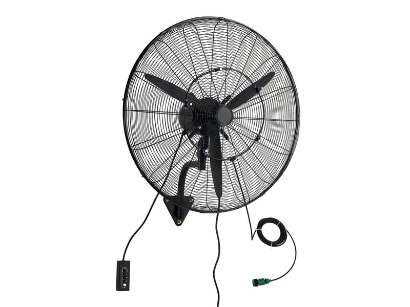 Ventilateur mural industriel 760mm brumatiseur 3 vitesses oscillant pour atelier garage - Conforama A