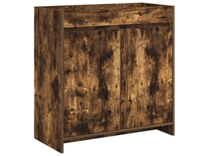 Meuble sous lavabo de salle de bain, commode chêne fumé shl7196