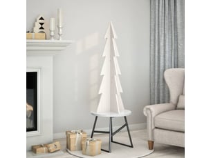 Arbre de noël, sapin de noël en bois pour décoration blanc 112 cm pin massif