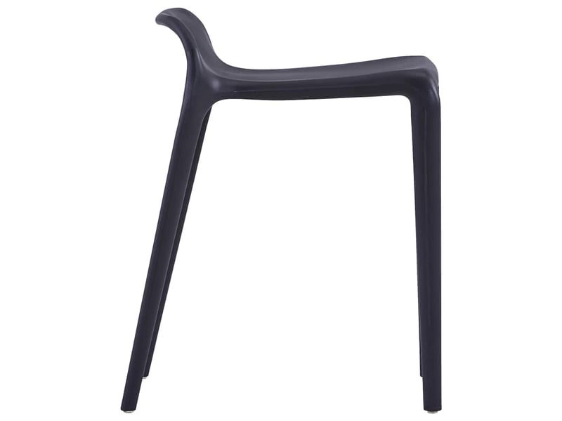  Lot de 4 tabourets empilables noir plastique  - Conforama E