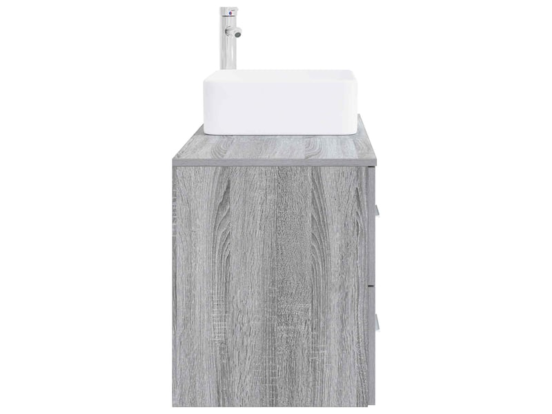 Ensemble de mobilier de salle de bain 2 pcs sonoma gris shl3433 - Conforama D
