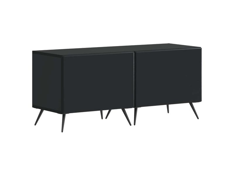 Meuble tv - banc tv - meuble de rangement led breda 3 pcs noir bois d'ingénierie - Conforama D