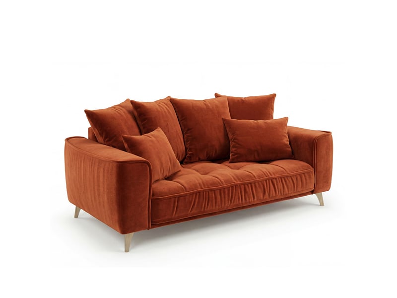 Canapé droit altamo en velours terracota - 2 places 3CA51.PI.2D.21 - Conforama D