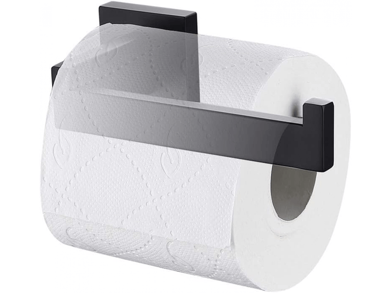  Porte-papier toilette mat, porte-papier toilette en acier inoxydable, porte-papier toilette mural pour salle de bain et cuisine, carré moderne, noir  - Conforama B