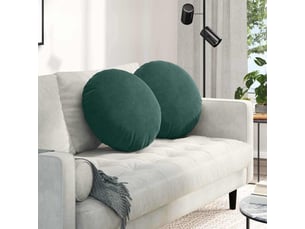 Lot de 2 coussins de siège, coussins décoratifs velours vert foncé ø50 x 19 cm cf59920