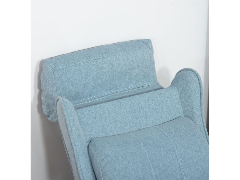  Fauteuil enfant avec repose-pieds et dossier réglables, bleu en lin, convertible en chaise longue, 3 à 5 ans  - Conforama D
