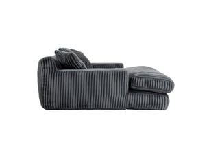 Canapé 1 place en velours côtelé gris foncé avec 3 coussins 125x155x63 cm