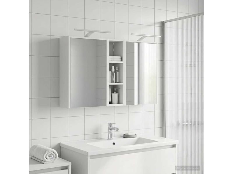  Ensemble de meubles de salle de bain 3 pcs 106x16x62.5 cm shl7168  - Conforama D