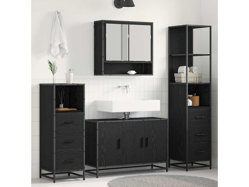  Ensemble de mobilier de salle de bain 3 pc chêne artisanal cf64303  - Conforama B