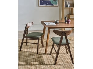 Lot de 2 chaises de salle à manger lacota bois marronvert