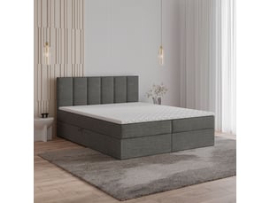 Lit avec rangement 160x200 cm <strong>MASSENO</strong> <strong></strong> coloris gris