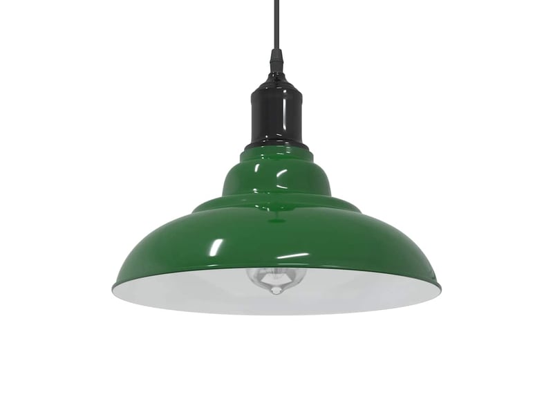  Lampe suspendue, suspension luminaire réglable hauteur e27 vert brillant ø 31cm métal  - Conforama B
