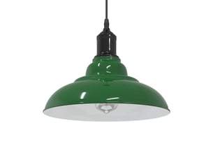 Lampe suspendue, suspension luminaire réglable hauteur e27 vert brillant ø 31cm métal