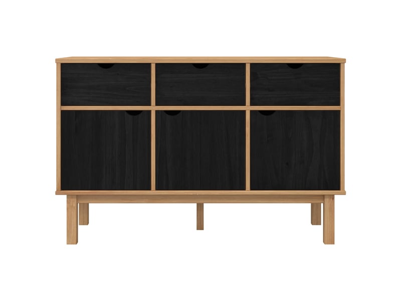  Buffet - bahut - meuble de rangement otta marron et noir 114 x 43 x 73,5 cm  - Conforama D