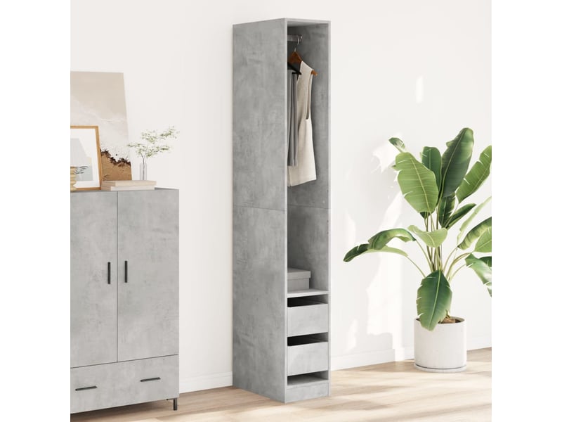  Garde-robe, armoire de rangement gris béton 30x50x200 cm bois d'ingénierie shl94741  - Conforama C