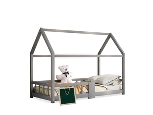 Lit simple 90x200 cm MEUBLIV   coloris gris