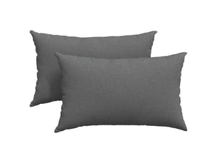 Lot de 2 coussins de canapé, coussins décoratifs tissu gris foncé 50 x 30 cm cf58862