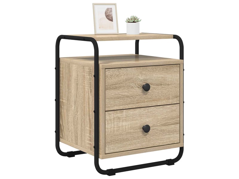  Table de chevet - cabinet de chevet - table de nuit 2 pc chêne sonoma bois d'ingénierie  - Conforama B