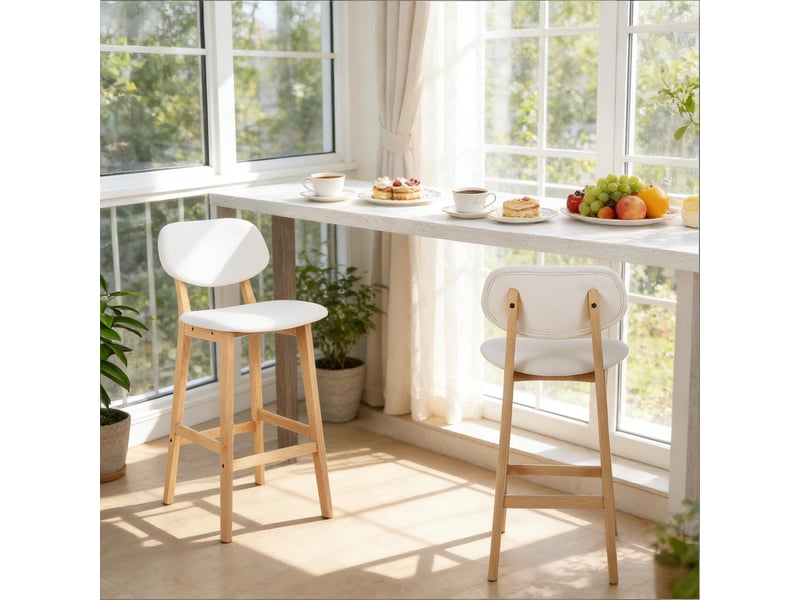  Tabourets de bar élégance lot de 2, stables, assise rembourrée épaisse, chaises salle à manger  - Conforama D