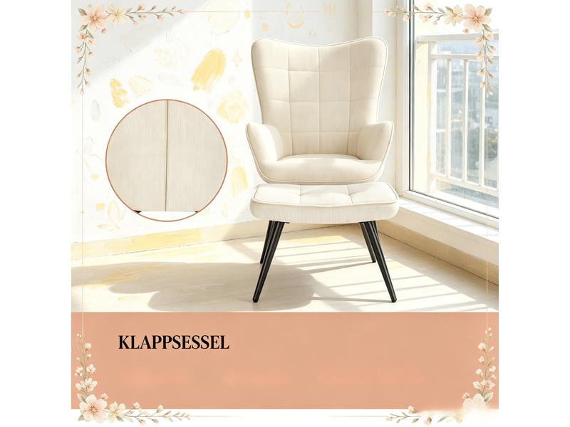 Fauteuil tv avec repose-pieds, ensemble lounge confortable et élégant 2 pièces - Conforama B